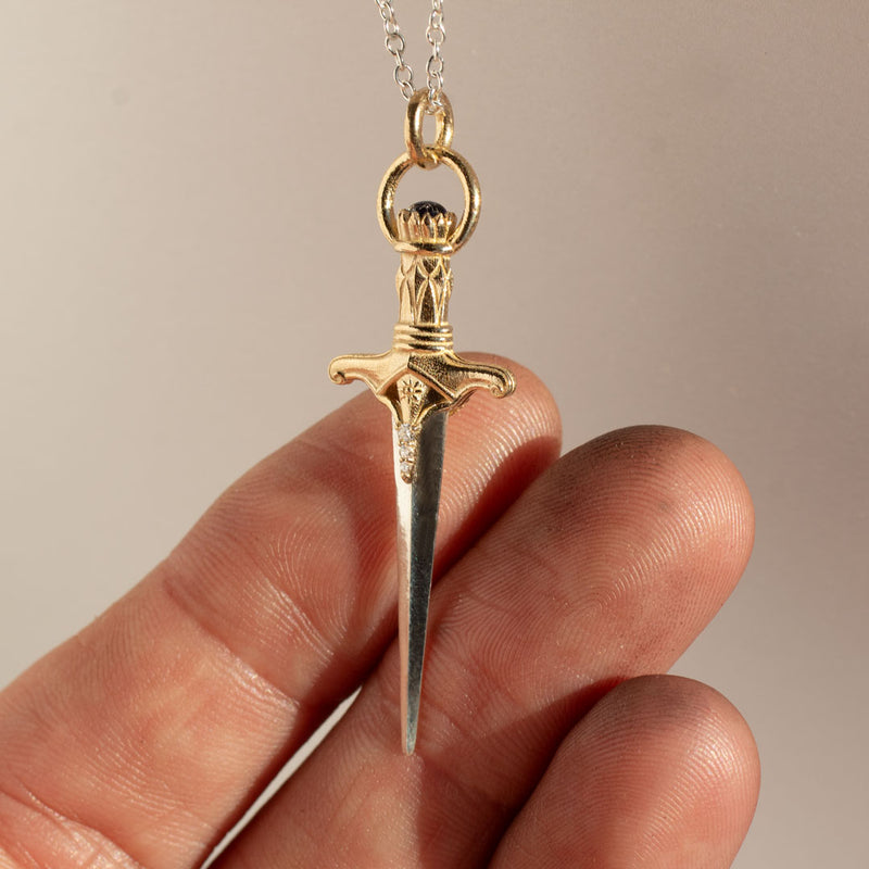 Knockderry Empowerment Sword Necklace, Mixed Metals