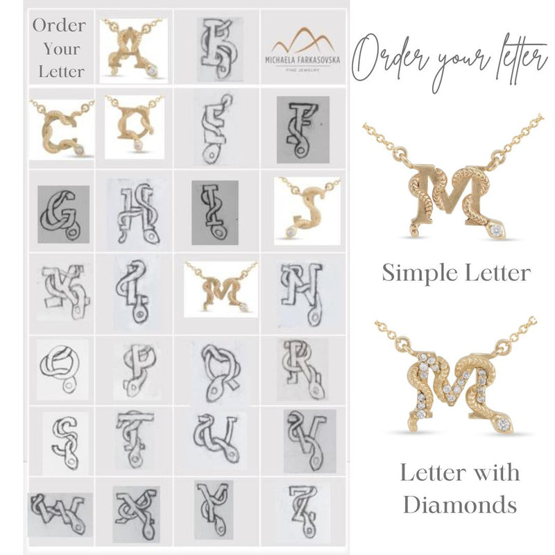 Letter with Diamonds, Gold