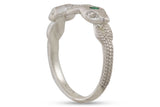 Symbiosis Ring with Emeralds, Silver