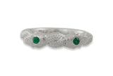 Symbiosis Ring with Emeralds, Silver