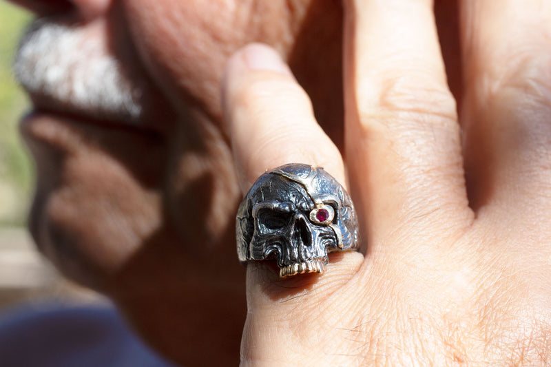 Macbeth's Fate Skull Ring, Mixed Metals