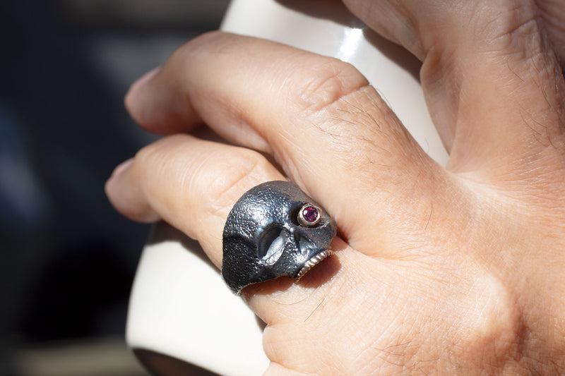 Mask of the Red Death Skull Ring, Mixed Metals