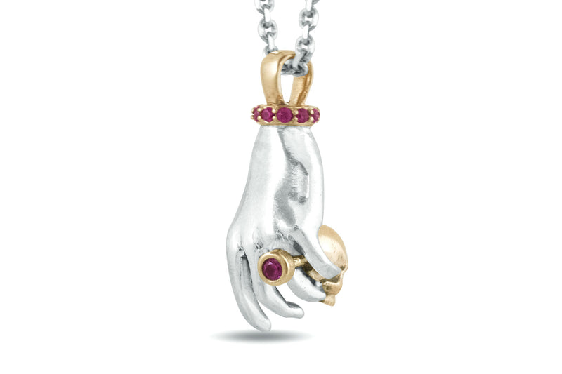To be or Not to Be Skull Necklace, Mixed Metals