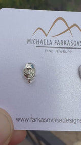 Underworld Flower Skull Stud Earrings, Silver