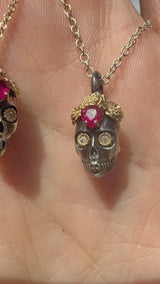 La Flora Skull Charm, Mixed Metals