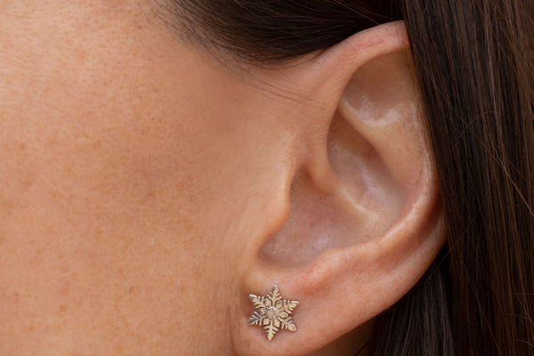 Snowflake Stud earrings, Silver