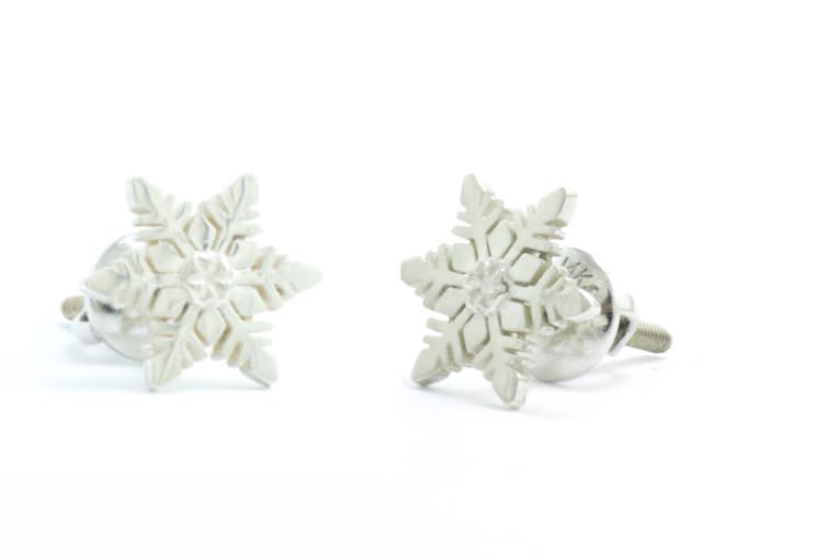 Snowflake Stud earrings, Silver