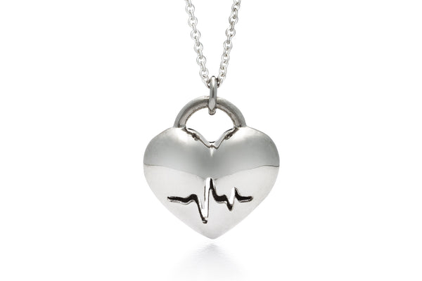 Heart Beat Necklace, Silver