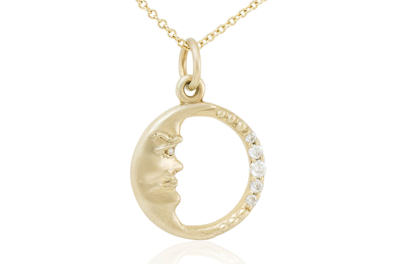 Moon Whisperer Diamond Necklace, Gold