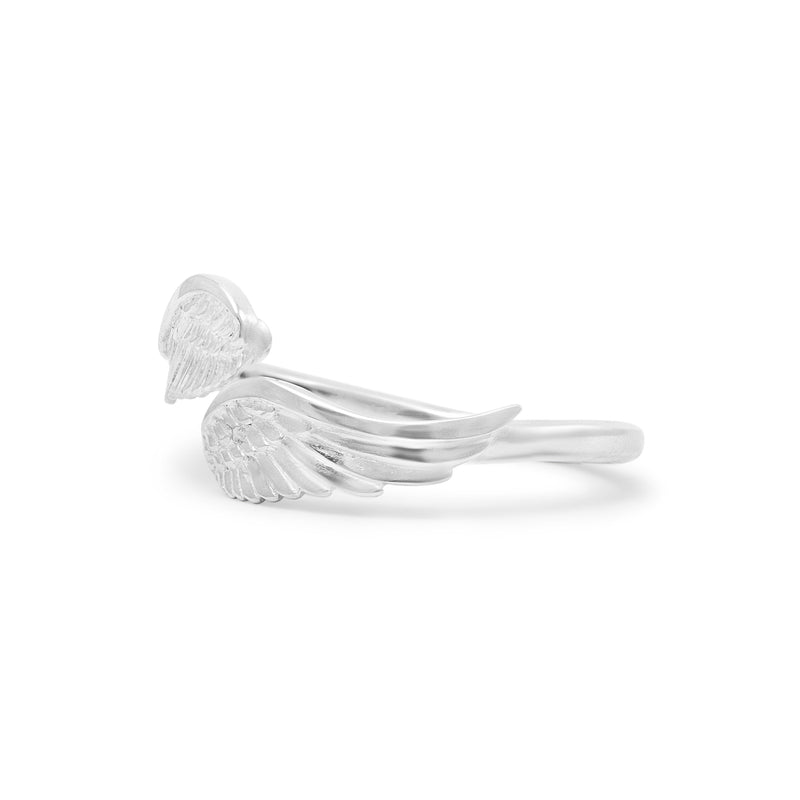 Double Open Wing Ring, Silver