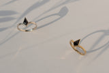Kite Black Spinel Ring, Gold