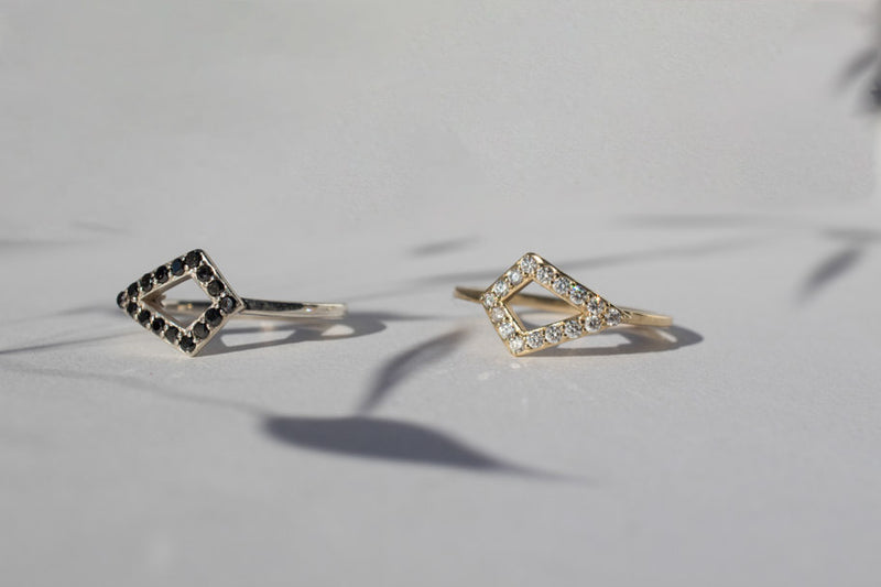 Kite Diamond Stacker Ring, Gold