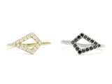 Kite Pave Stacker Ring with Black Diamonds, Gold
