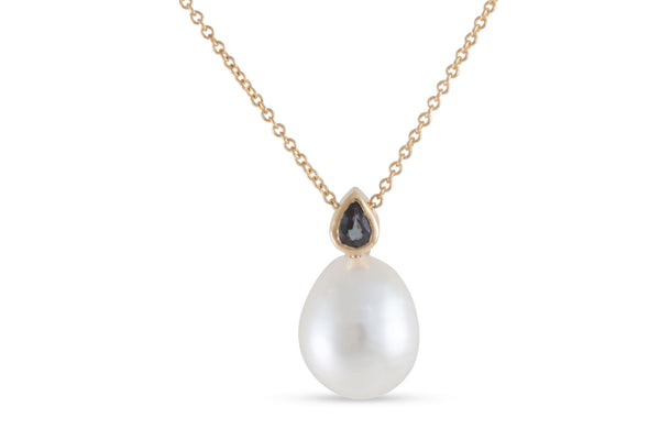 Pearl Drop Sliding Necklace, Gold