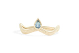 Tear drop wave stacking ring, Gold